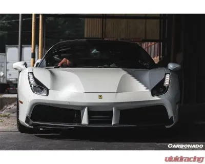 Carbonado CFRP Front Lip for Ferrari 488 GTB/Spyder 2015-2020, Carbon Fiber Finish - CF9503OE-FL