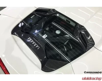 Carbonado DryCF Dry Engine Hood w/ Glass Ferrari 488 Spyder 2015-2019 - DRYCF9503CPO.EH