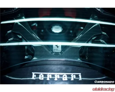 Carbonado DryCF Dry Engine Hood w/ Glass Ferrari 488 Spyder 2015-2019 - DRYCF9503CPO.EH