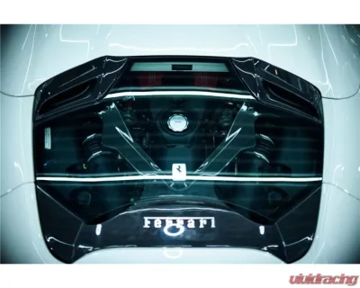 Carbonado DryCF Dry Engine Hood w/ Glass Ferrari 488 Spyder 2015-2019 - DRYCF9503CPO.EH