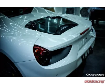 Carbonado DryCF Dry Engine Hood w/ Glass Ferrari 488 Spyder 2015-2019 - DRYCF9503CPO.EH