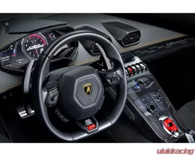 Carbonado DRYCF 1x1 Weave OEM Style Autoclave Center Console Border Trim Lamborghini Huracan LP610 | LP580 2015-2019 - 1X1DRYCF5556OE-CCBT