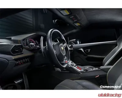 Carbonado DRYCF 1x1 Weave OEM Style Autoclave Center Console Border Trim Lamborghini Huracan LP610 | LP580 2015-2019 - 1X1DRYCF5556OE-CCBT