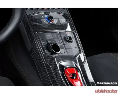 Carbonado DRYCF 1x1 Weave OEM Style Autoclave Center Console Tunnel Lamborghini Huracan LP610 | LP580 2015-2019 - 1X1DRYCF5556OE-CCT