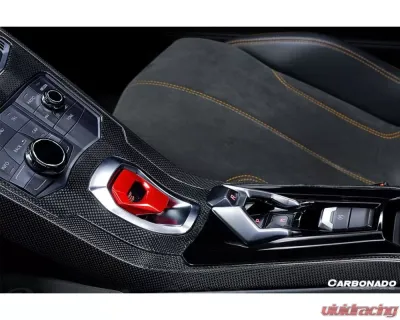 Carbonado DRYCF 1x1 Weave OEM Style Autoclave Center Console Tunnel Lamborghini Huracan LP610 | LP580 2015-2019 - 1X1DRYCF5556OE-CCT