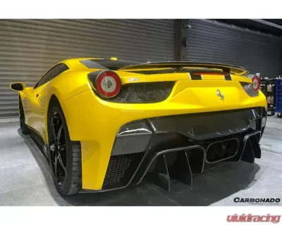 Carbonado FGPCF VRS Style Rear Bumper w/ Tips Ferrari 458 Italy | Spider 2010-2015 - FGPCF9501VRS-RB