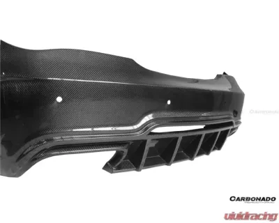 Carbonado FRP WD Style Rear Bumper w/ Exhaust Tip Mercedes Benz W117 CLA-Class 2013-2016 - 8496WD-RB