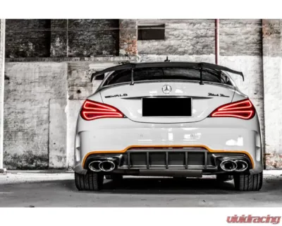 Carbonado FRP WD Style Rear Bumper w/ Exhaust Tip Mercedes Benz W117 CLA-Class 2013-2016 - 8496WD-RB