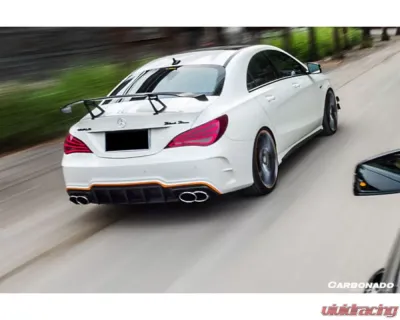 Carbonado FRP WD Style Rear Bumper w/ Exhaust Tip Mercedes Benz W117 CLA-Class 2013-2016 - 8496WD-RB
