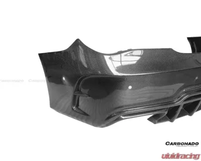Carbonado FRP WD Style Rear Bumper w/ Exhaust Tip Mercedes Benz W117 CLA-Class 2013-2016 - 8496WD-RB