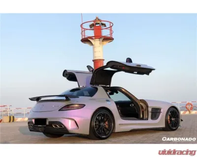 Carbonado FGPCF BKSS Style Rear Bumper w/ Exhaust Mercedes Benz W197 SLS AMG 2010-2015 - FGPCF8515BLS-RB