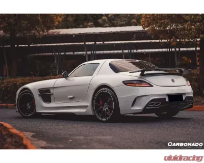 Carbonado FGPCF BKSS Style Rear Bumper w/ Exhaust Mercedes Benz W197 SLS AMG 2010-2015 - FGPCF8515BLS-RB