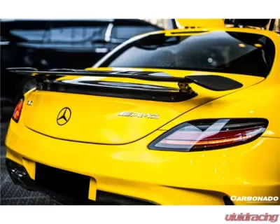 Carbonado FGPCF BKSS Style Rear Bumper w/ Exhaust Mercedes Benz W197 SLS AMG 2010-2015 - FGPCF8515BLS-RB