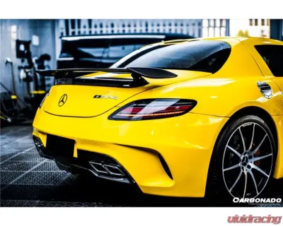 Carbonado FGPCF BKSS Style Rear Bumper w/ Exhaust Mercedes Benz W197 SLS AMG 2010-2015 - FGPCF8515BLS-RB