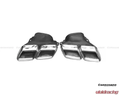 Carbonado FGPCF BKSS Style Rear Bumper w/ Exhaust Mercedes Benz W197 SLS AMG 2010-2015 - FGPCF8515BLS-RB