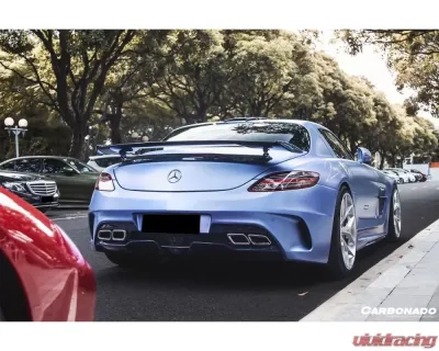 Carbonado FGPCF BKSS Style Rear Bumper w/ Exhaust Mercedes Benz W197 SLS AMG 2010-2015 - FGPCF8515BLS-RB