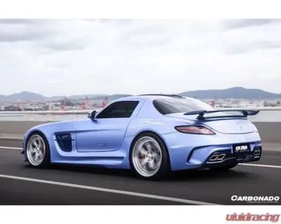 Carbonado FGPCF BKSS Style Rear Bumper w/ Exhaust Mercedes Benz W197 SLS AMG 2010-2015 - FGPCF8515BLS-RB