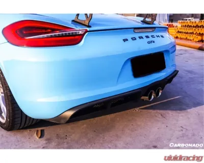 Carbonado CFRP GT4 Style Rear Diffuser Porsche Boxster | Cayman 981 2012-2016 - CF9317GT4-RD