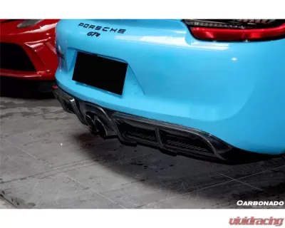 Carbonado CFRP GT4 Style Rear Diffuser Porsche Boxster | Cayman 981 2012-2016 - CF9317GT4-RD