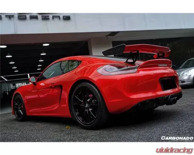 Carbonado Carbon Fiber GT4 Style Trunk Spoiler for Porsche Boxster/Cayman 981 2012-2016 - CF9317GT4-W