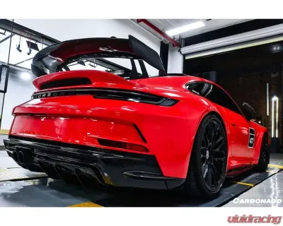 Carbonado DRYPCF GT3 Style Rear Bumper w/ Exhaust Porsche 911 992 2019-2023 - DRYPCF9327GT3-RB