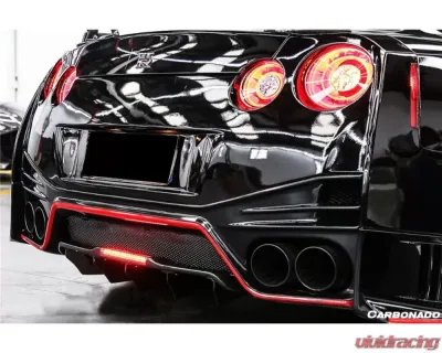 Carbonado FGCF BKSS Style Rear Diffuser Canards Nissan GTR R35 2012-2020 - FGCF3505BKSS.RDCRD