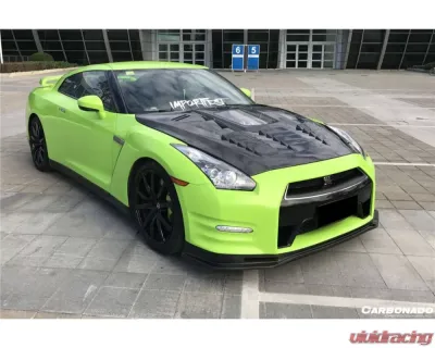 Carbonado DryCF NSM Style Partial Front Lip for Nissan GTR R35 2012-2016 - DRYCF8353NSM-2-FL