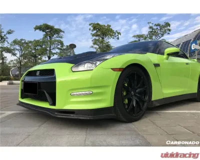 Carbonado DryCF NSM Style Partial Front Lip for Nissan GTR R35 2012-2016 - DRYCF8353NSM-2-FL