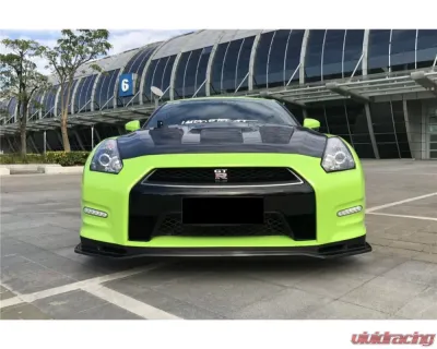 Carbonado DryCF NSM Style Partial Front Lip for Nissan GTR R35 2012-2016 - DRYCF8353NSM-2-FL
