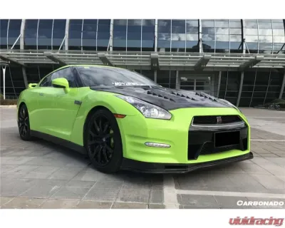 Carbonado DryCF NSM Style Partial Front Lip for Nissan GTR R35 2012-2016 - DRYCF8353NSM-2-FL