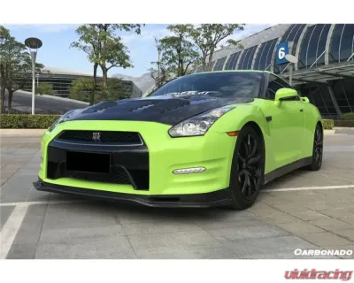 Carbonado DryCF NSM Style Partial Front Lip for Nissan GTR R35 2012-2016 - DRYCF8353NSM-2-FL