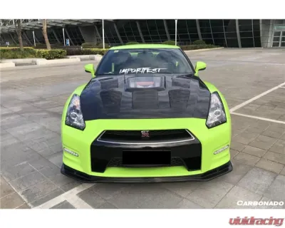 Carbonado DryCF NSM Style Partial Front Lip for Nissan GTR R35 2012-2016 - DRYCF8353NSM-2-FL