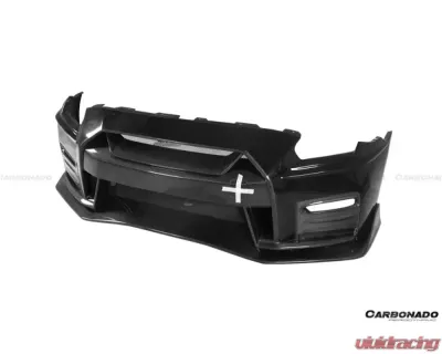 Carbonado CFRP Front Bumper for Nissan GTR R35 2017-2022 - Carbon Fiber Finish - CF8354NSMO-FB