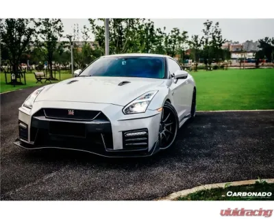 Carbonado CFRP Front Bumper for Nissan GTR R35 2017-2022 - Carbon Fiber Finish - CF8354NSMO-FB