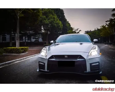 Carbonado CFRP Front Bumper for Nissan GTR R35 2017-2022 - Carbon Fiber Finish - CF8354NSMO-FB