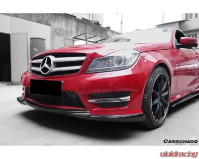 Carbonado CFRP AMG Style Front Lip Mercedes Benz W204 C-Class 2012-2014 - CF8493AMG.L