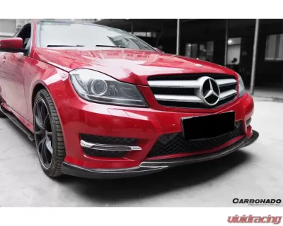Carbonado CFRP AMG Style Front Lip Mercedes Benz W204 C-Class 2012-2014 - CF8493AMG.L