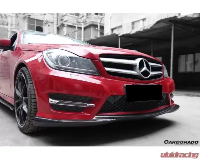 Carbonado CFRP AMG Style Front Lip Mercedes Benz W204 C-Class 2012-2014 - CF8493AMG.L