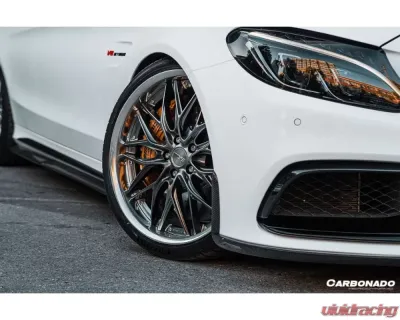 Carbonado CFRP Front Lip for Mercedes Benz W205 C63/S AMG Sedan 2015-2021 Black SS - CF8502BKSS.FL