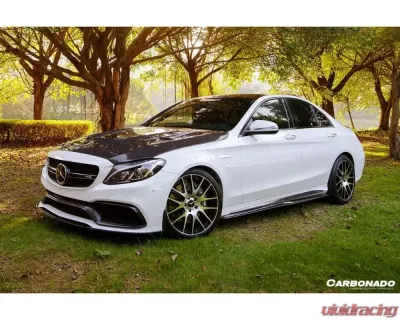 Carbonado CFRP Front Lip for Mercedes Benz W205 C63/S AMG Sedan 2015-2021 Black SS - CF8502BKSS.FL