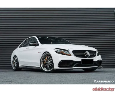 Carbonado CFRP Front Lip for Mercedes Benz W205 C63/S AMG Sedan 2015-2021 Black SS - CF8502BKSS.FL
