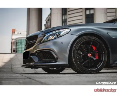 Carbonado CFRP Front Bumper Canards Mercedes Benz W205 C63 | S AMG 2015-2021 - CF8502OEM.CRD