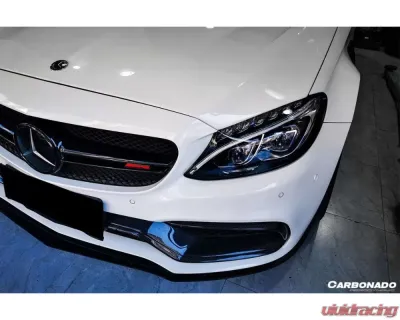 Carbonado CFRP Front Bumper Accessory Set 6pcs for Mercedes Benz W205 C63/S AMG 2015-2021 - CF8502OEM.FL SET