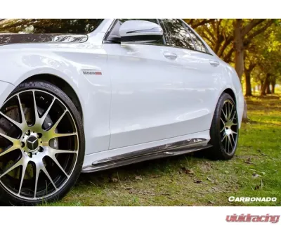 Carbonado CFRP Side Skirts Extension Add On Lip Mercedes Benz W205 C63 | S AMG 2015-2021 - CF8502OEM.SSC