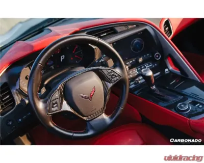 Carbonado DryCF Dry interior Steering Wheel Cover Trim Chevrolet Corvette C7 Z06 Grandsport 2013-2019 - CF8993OEM-INTR-10