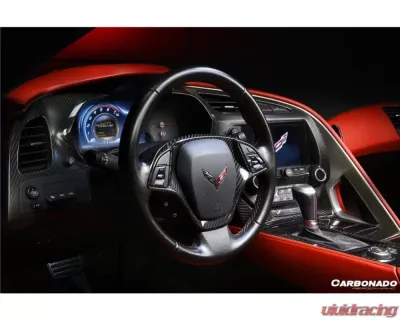 Carbonado DryCF Dry interior Steering Wheel Cover Trim Chevrolet Corvette C7 Z06 Grandsport 2013-2019 - CF8993OEM-INTR-10