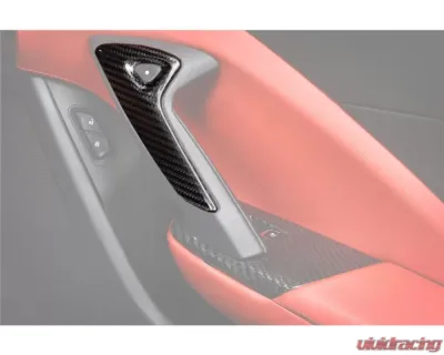 Carbonado DryCF Dry Interior Door Handle Molding Cover Trims Chevrolet Corvette C7 Z06 Grandsport 2013-2019 - CF8993OEM-INTR-2R