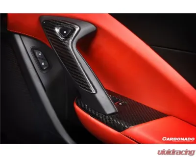 Carbonado DryCF Dry Interior Door Handle Molding Cover Trims Chevrolet Corvette C7 Z06 Grandsport 2013-2019 - CF8993OEM-INTR-2R