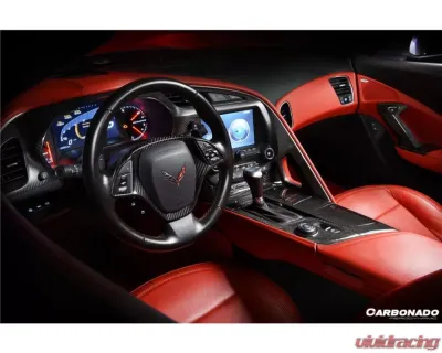 Carbonado DryCF Dry Cup Holder Cover Panel Trim Chevrolet Corvette C7 Z06 Grandsport 2013-2019 - CF8993OEM-INTR-4