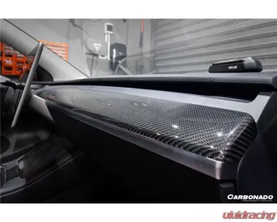 Carbonado DryCF OEM Style Autoclave Dashboard Trim Interior Replacement Tesla Model 3 | Y 2020-2023 - DRYCF9405OE-DBTI